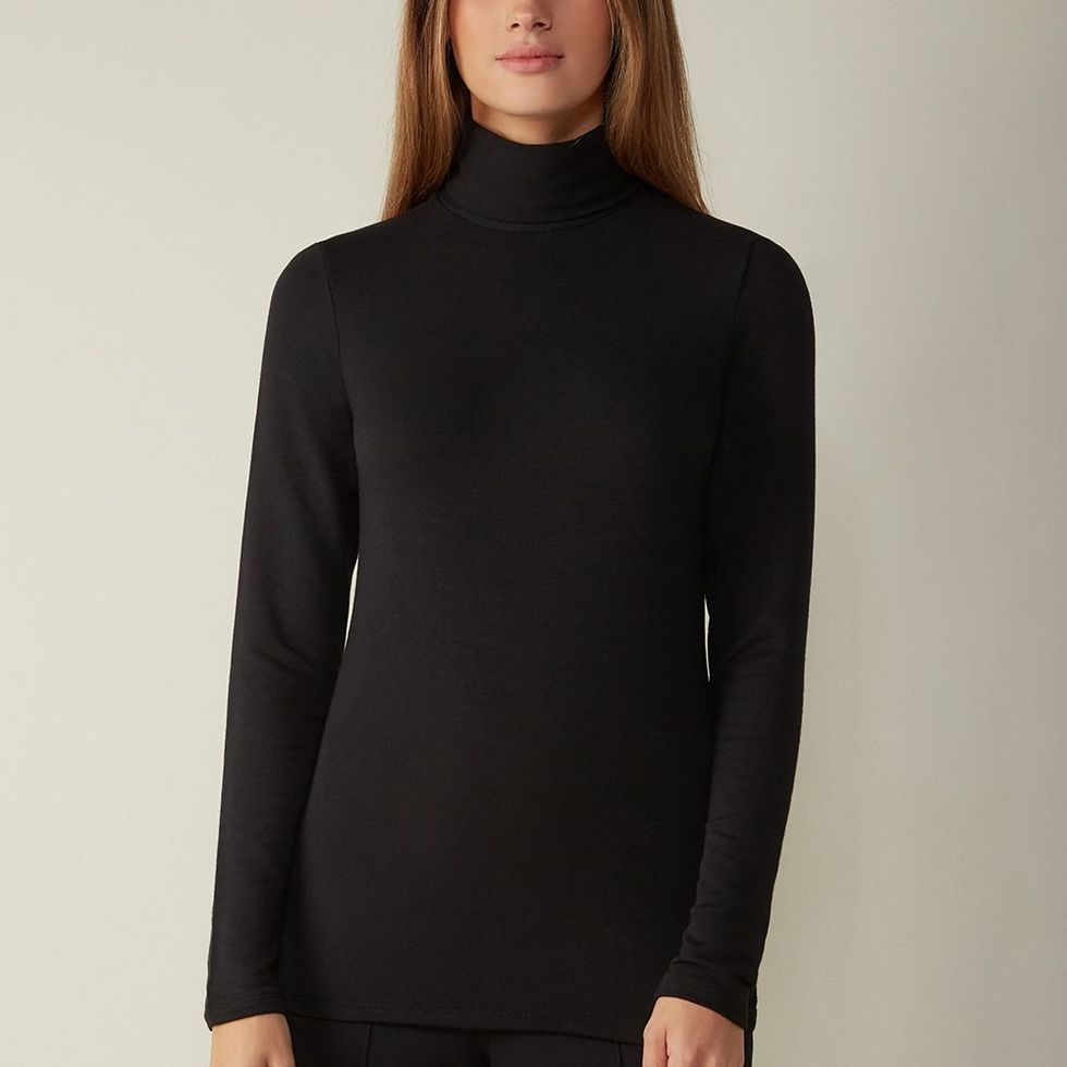 Turtleneck Top in Plush Modal with Cashmere