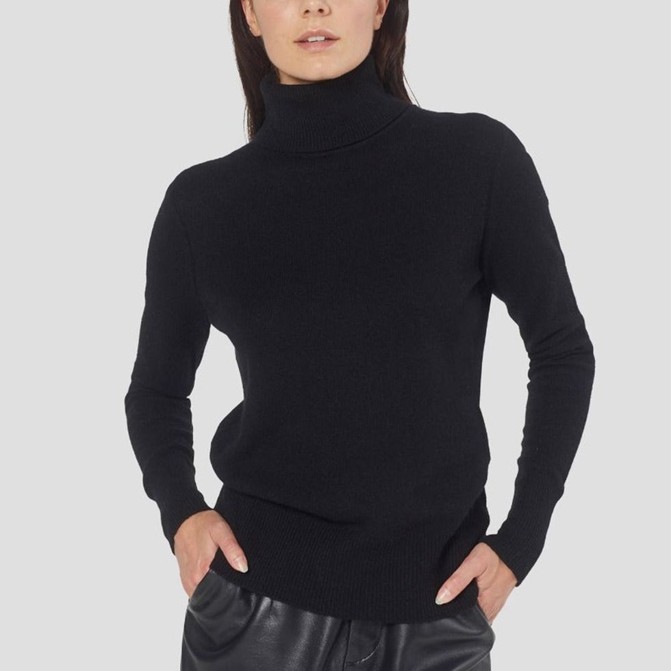 Black, Womens Cashmere Turtle Neck Sweater