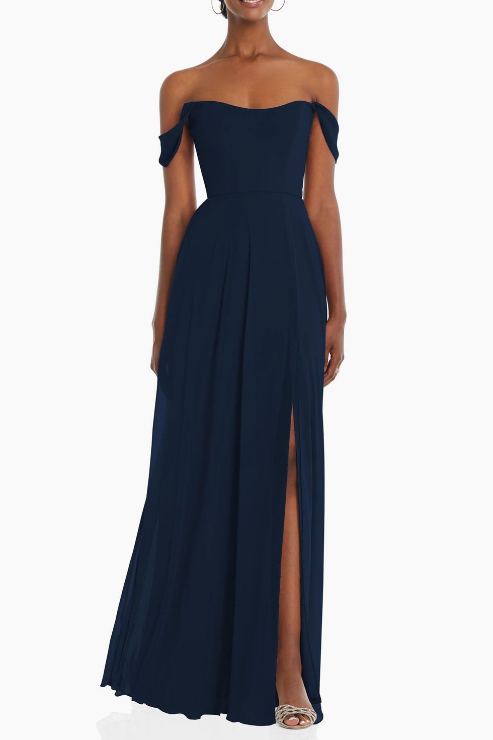 Off-the-Shoulder Evening Gown 