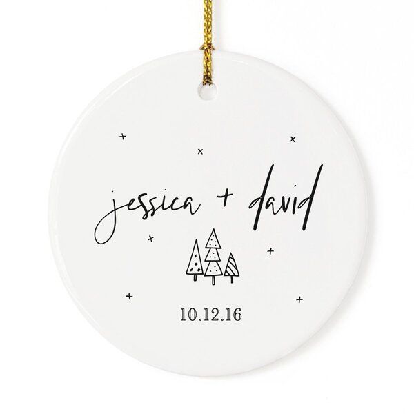 Personalized Couple Names and Date Holiday Ornament