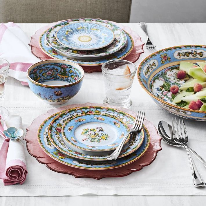 Famille Rose Appetizer Plates, Set of 4
