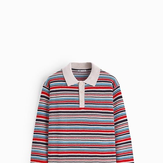 Striped Knit Polo