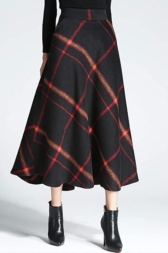 Wool Plaid Skirt