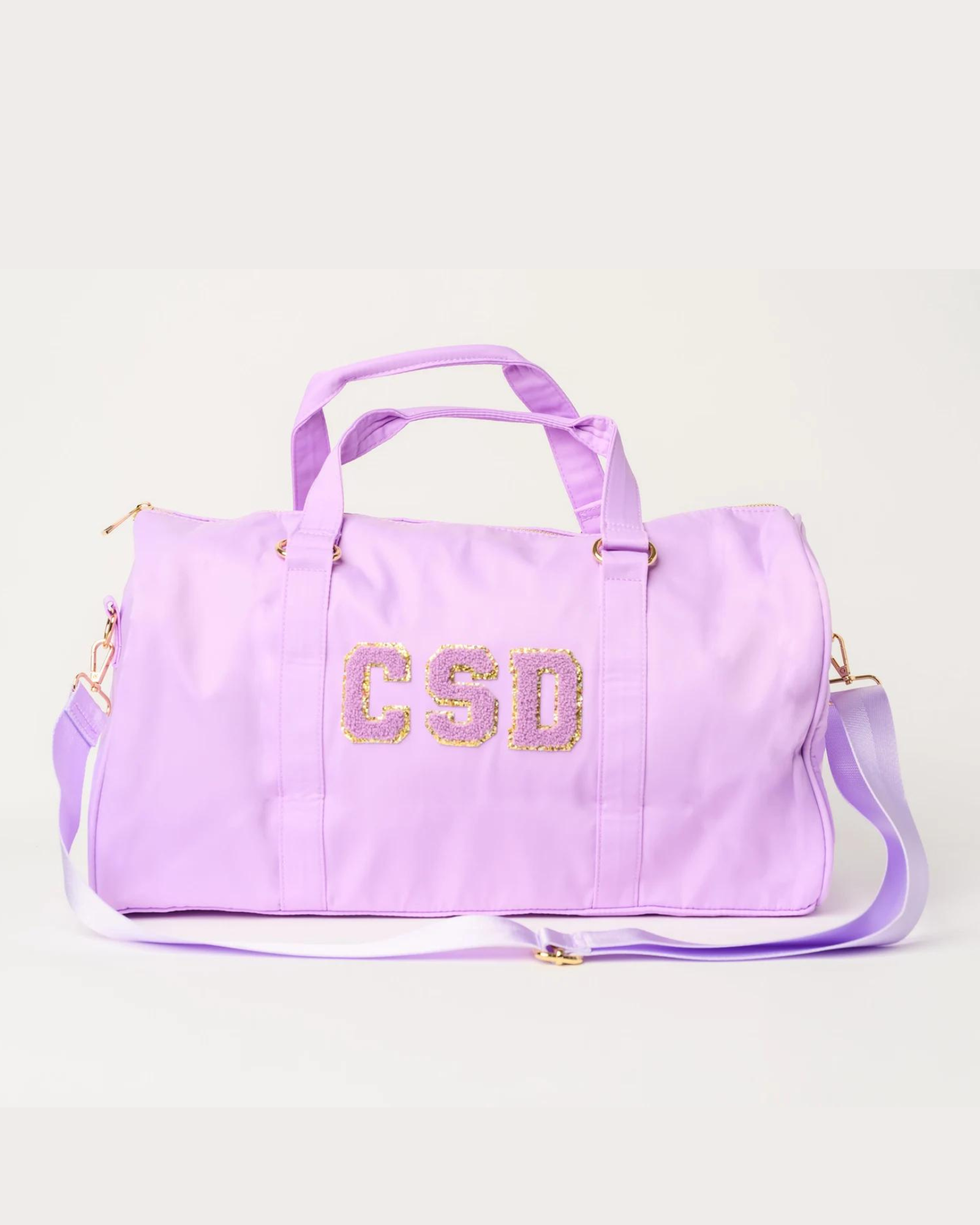 Personalized Duffle Bag with Sewn-On Letter Patch