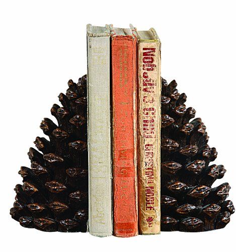 Resin Pinecone Bronze Bookends, 2 Count