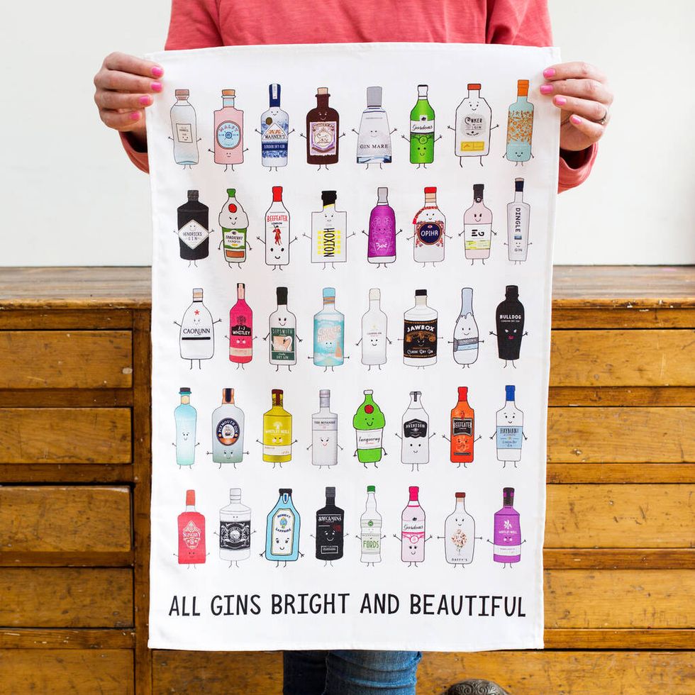 'All Gins Bright And Beautiful' Gin Tea Towel