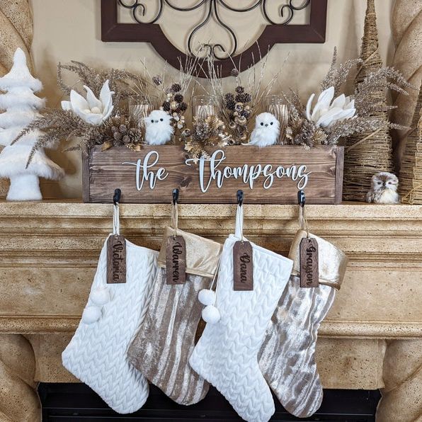 Personalized Stocking Holder for Fireplace Mantel