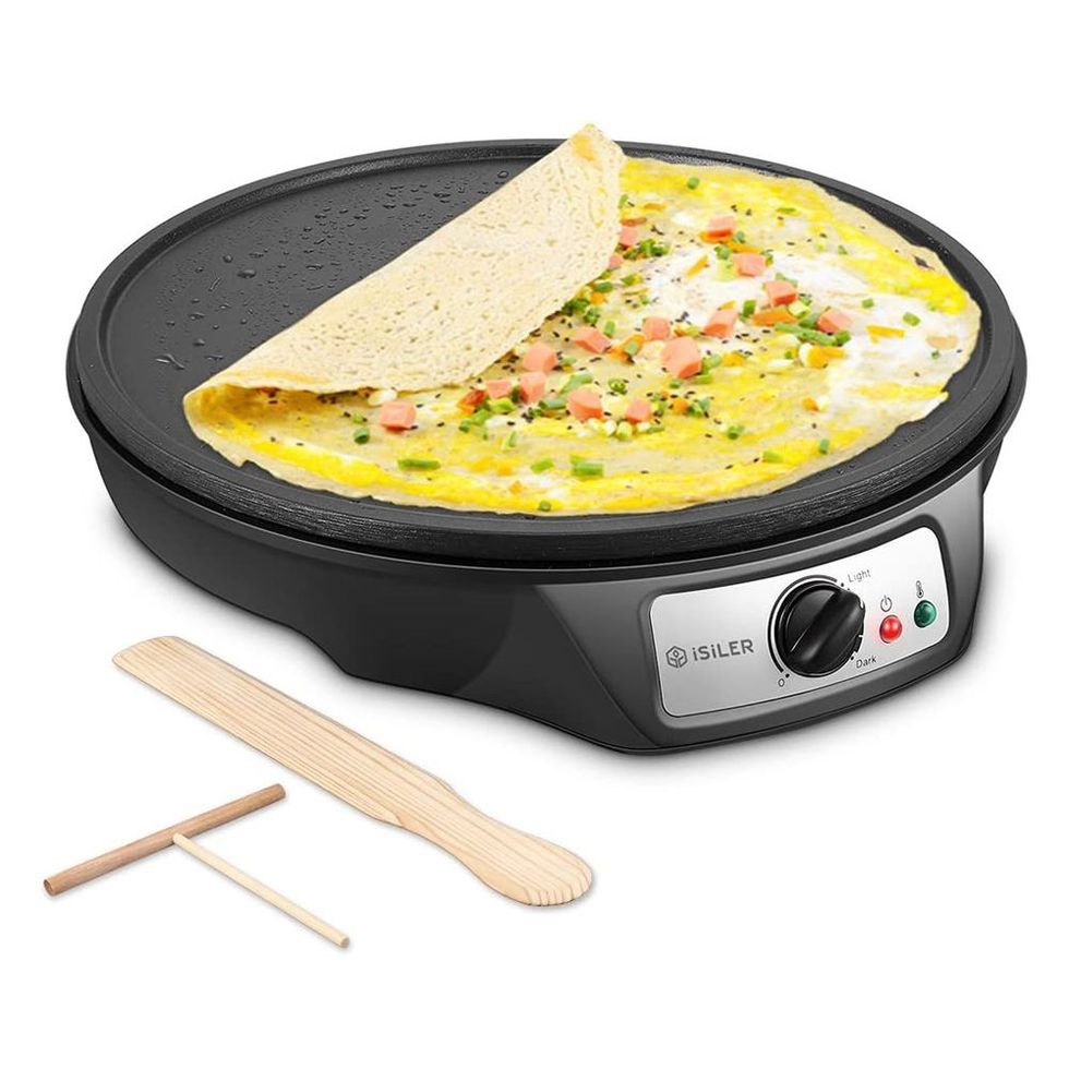 Moss & Stone Electric Crepe Maker Portable, Nonstick Pan with Auto Power  Off, 8” White 