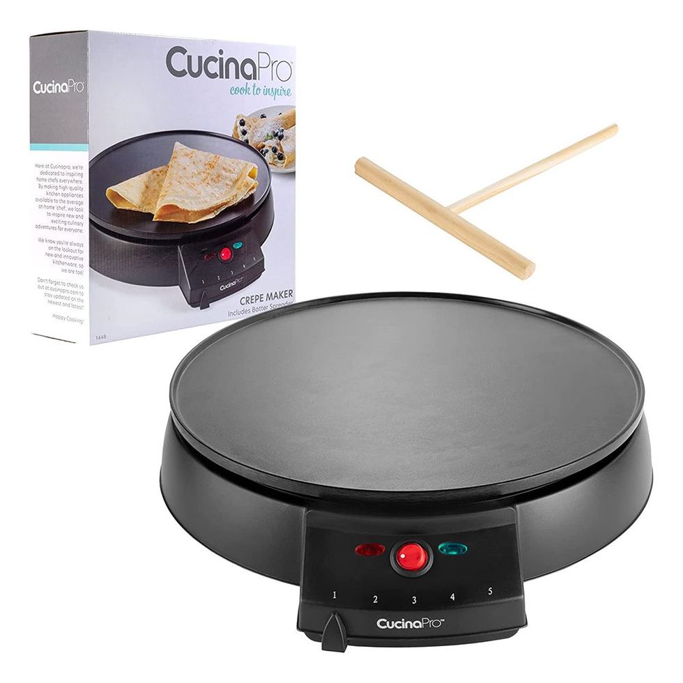 Crepe Maker and Non-Stick 12 Griddle- Electric Crepe Pan with Spreader and  Recipe Guide : : Home & Kitchen