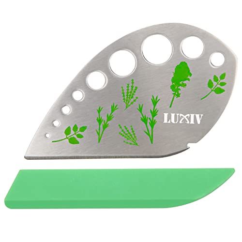 Luxiv Stainless Steel Kitchen Herb Leaf Stripping Tool