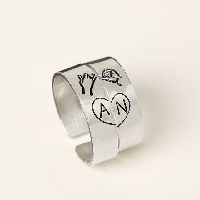 Pinky Promise Initial Ring Set