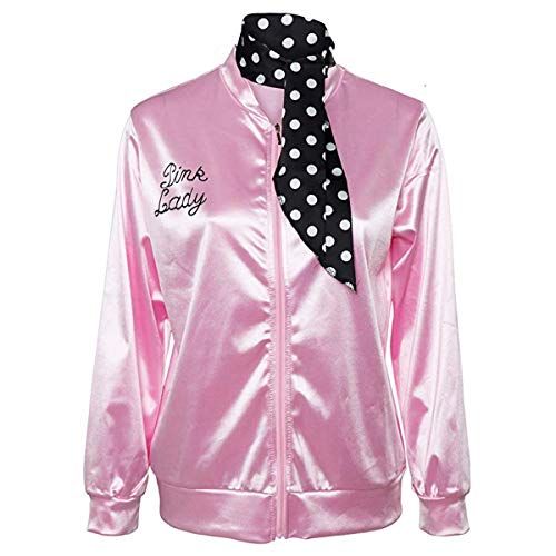 Womens grease pink hot sale ladies jacket costume