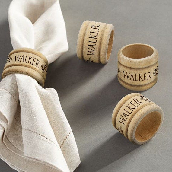 Monogrammed Wooden Napkin Ring