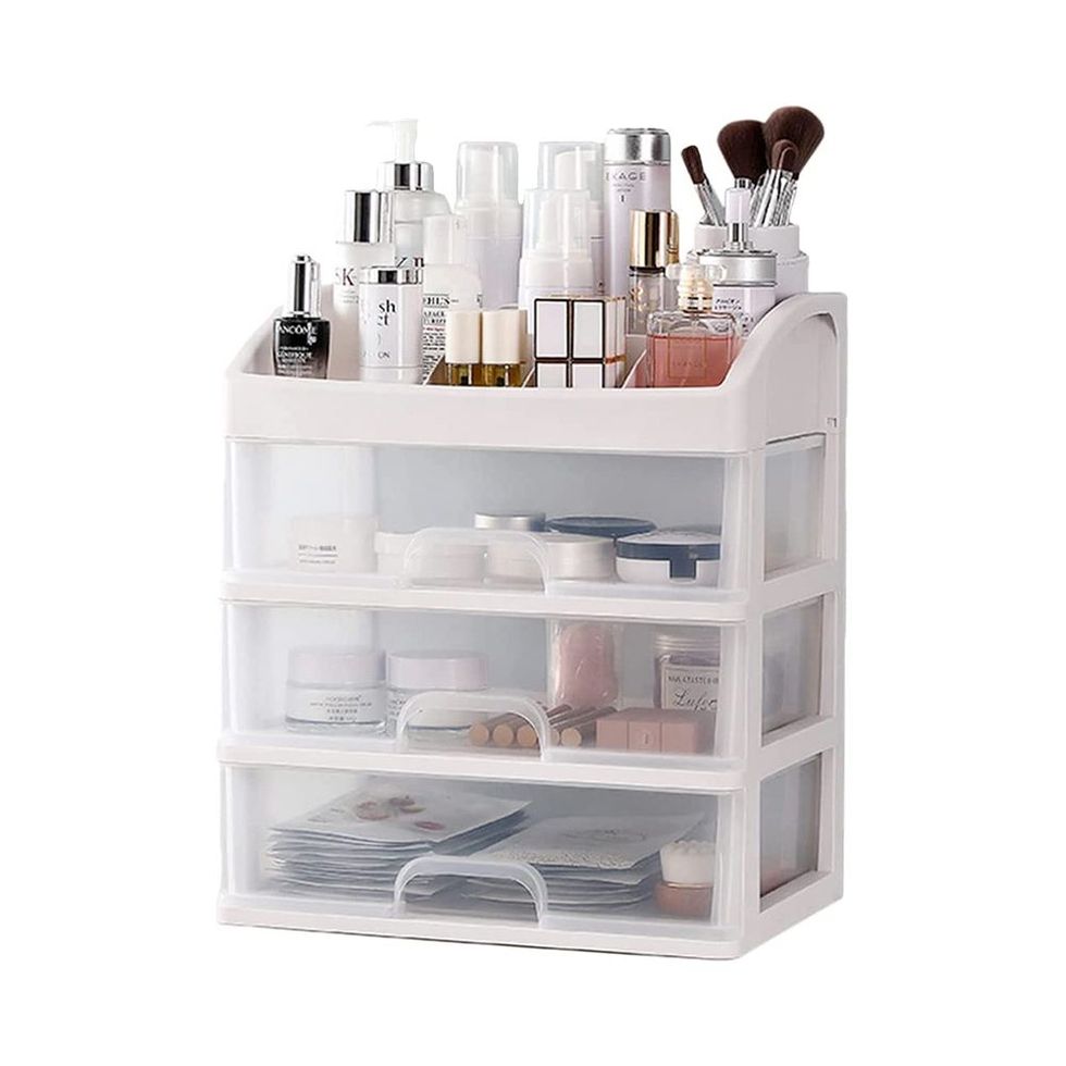 Ihuiniya Stori 5 in 1 Makeup Organizer Box,skincare Organizers ​with drawer,Waterproof, Dustproof, Make Up Organizers and Storage Drawers,Suitable