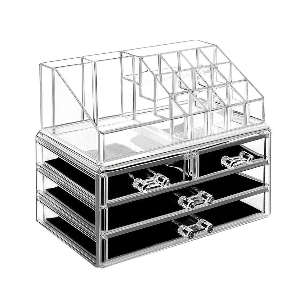 2 Pack Stackable Makeup Organizer Storage Drawers 4 Tall Acrylic