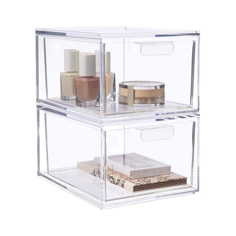 X-Large 3-Drawer Clear Acrylic Makeup Organizers Set - Stackable Storage  Display