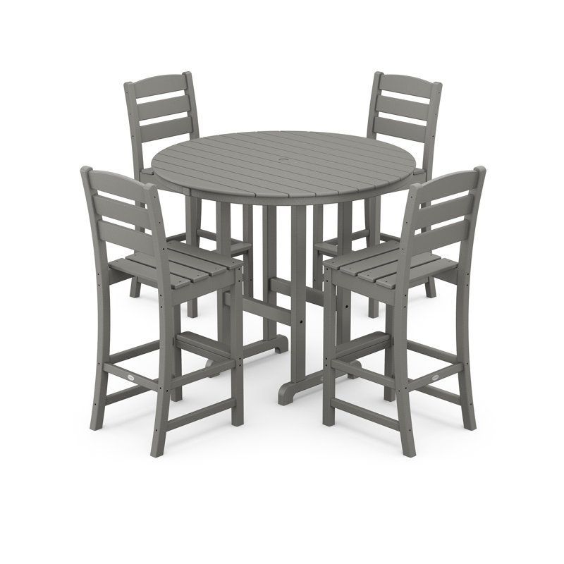 Lakeside Round 4-Person Bar Height Dining Set