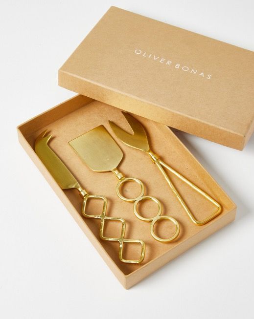 Wire Shape Gold Metal Cheese Knives