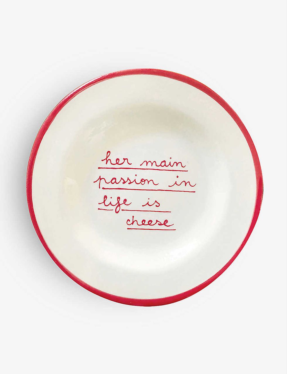 LAETITIA ROUGET Her Main Passion In Life Is Cheese hand-painted ceramic plate 20cm