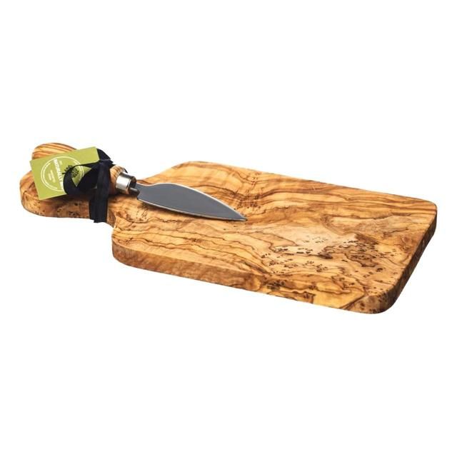 Olive Wood Cheese Board Set