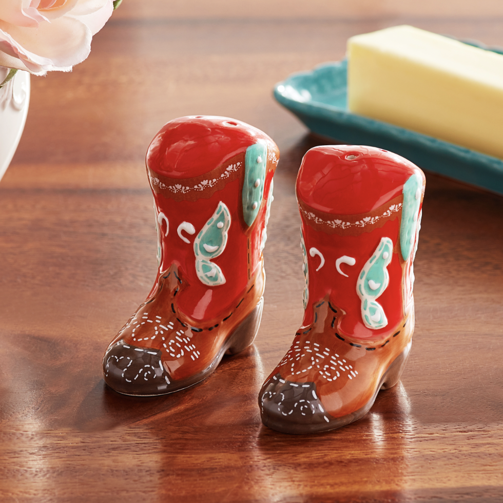 The Pioneer Woman Red Cowboy Boots Salt and Pepper Shaker Set