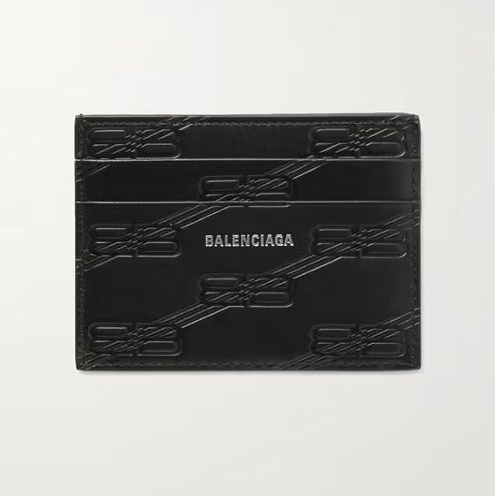 男生精品卡夾推薦：Balenciaga Logo壓紋皮革卡夾
