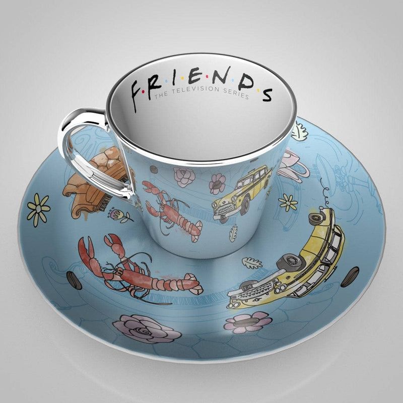 Friends Pattern Collectors Plate & Mirror Mug Set