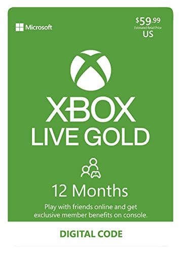 Xbox Live Gold: 12 Month Membership 