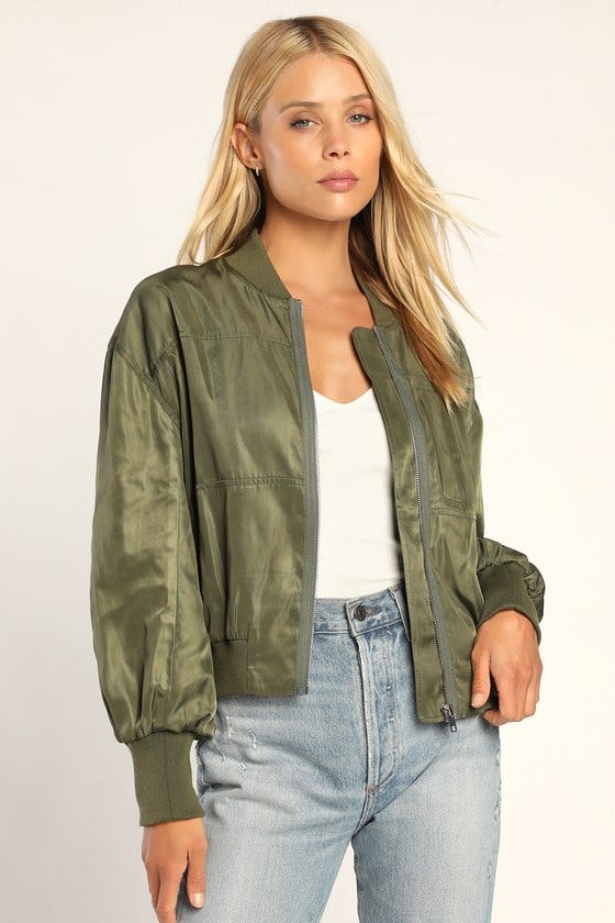 Born Cool Satin Lightweight Bomber Jacket