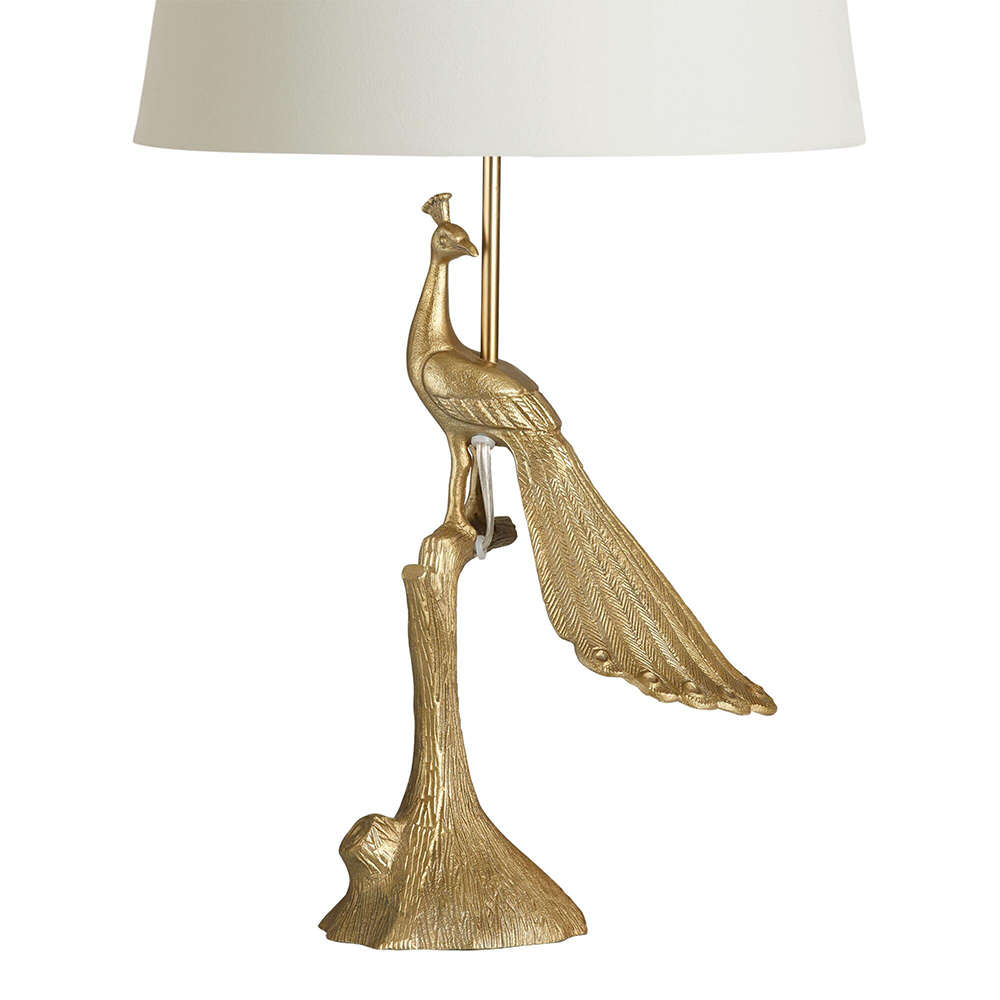 Brass Art Deco Peacock Table Lamp Base