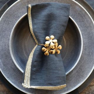 Brass Flower Napkin Ring