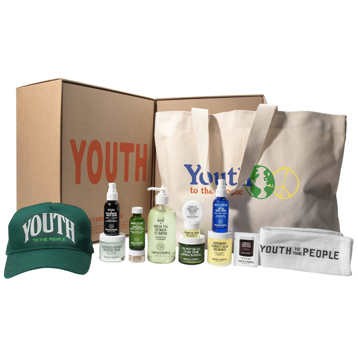 The Youth Vault: 13-Piece Vegan Skincare + Apparel Set
