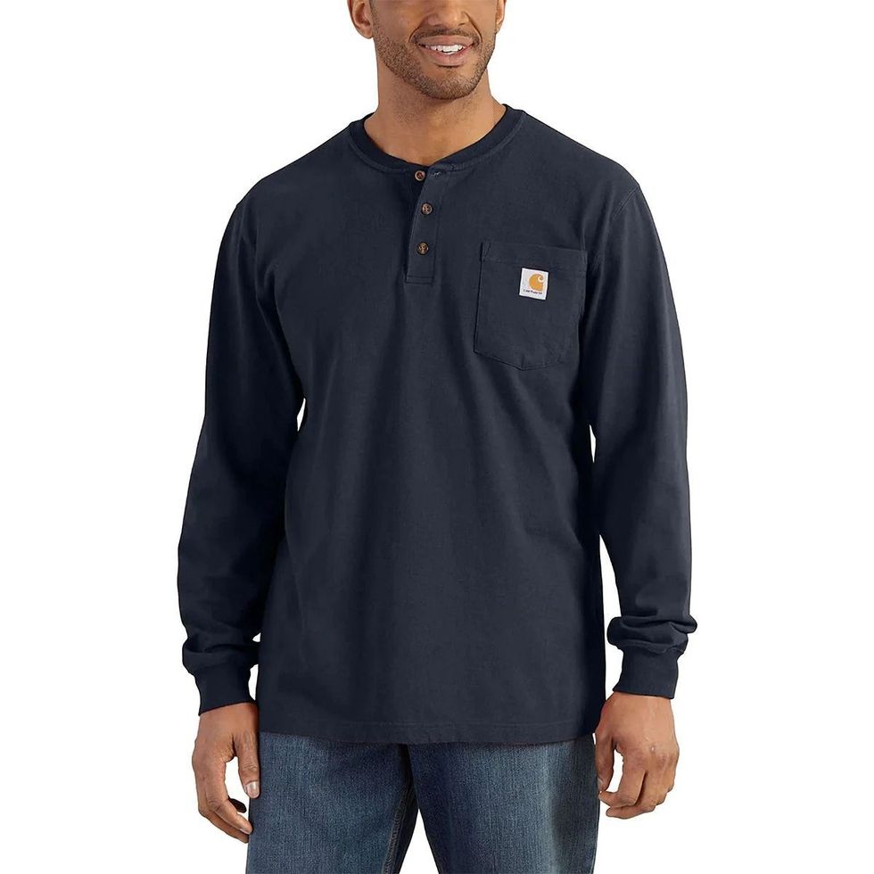 Workwear Pocket Long-Sleeve Henley Shirt