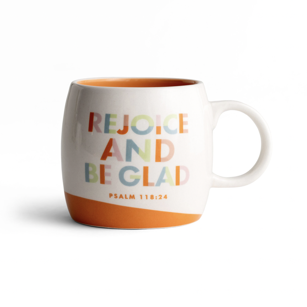 Rejoice and Be Glad Ceramic Scripture Mug