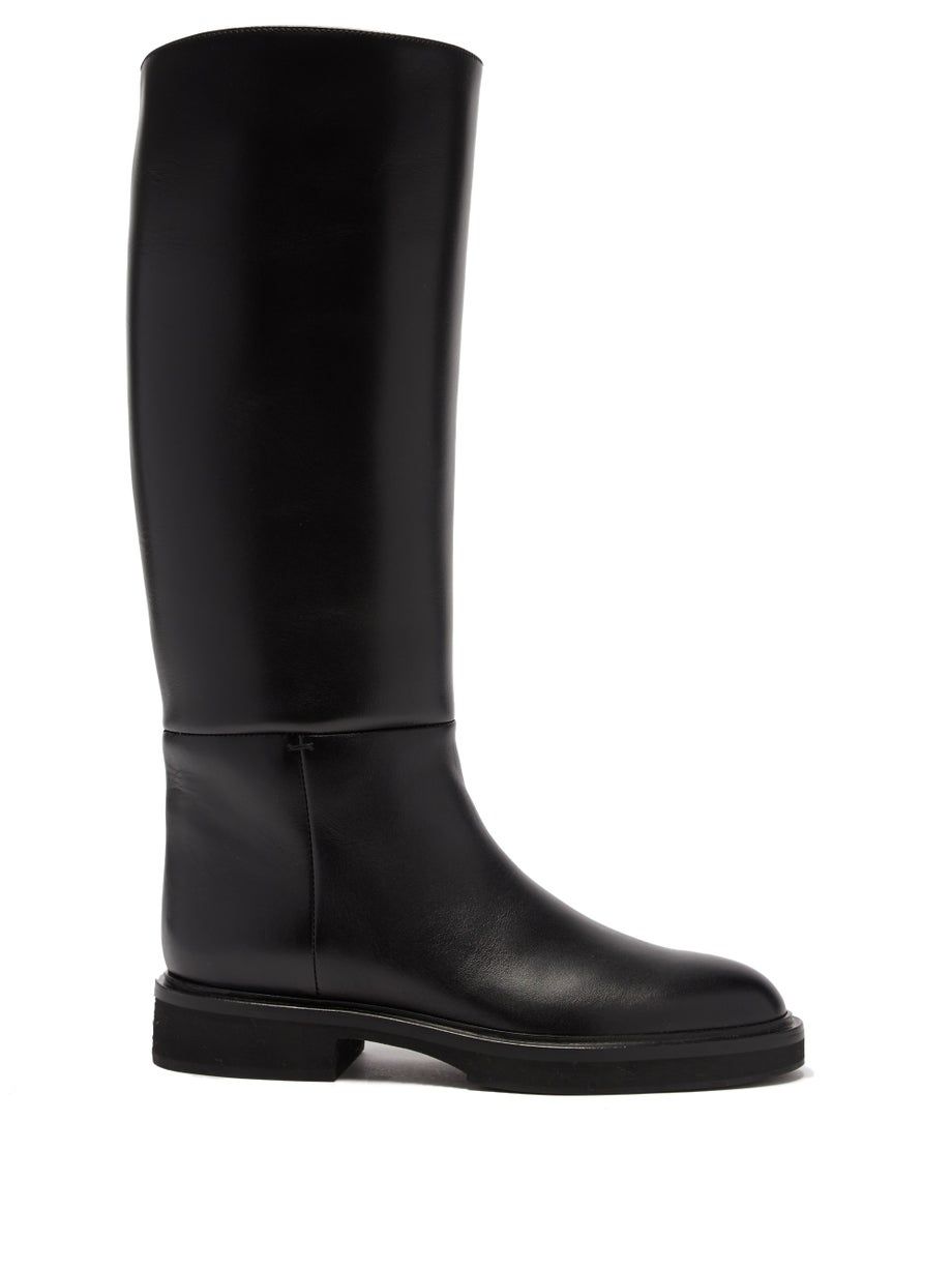 Derby Leather Knee-High Boots