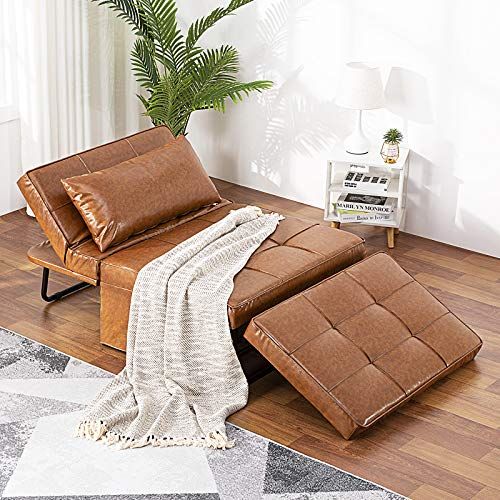 Faux Leather Ottoman Sofa Bed