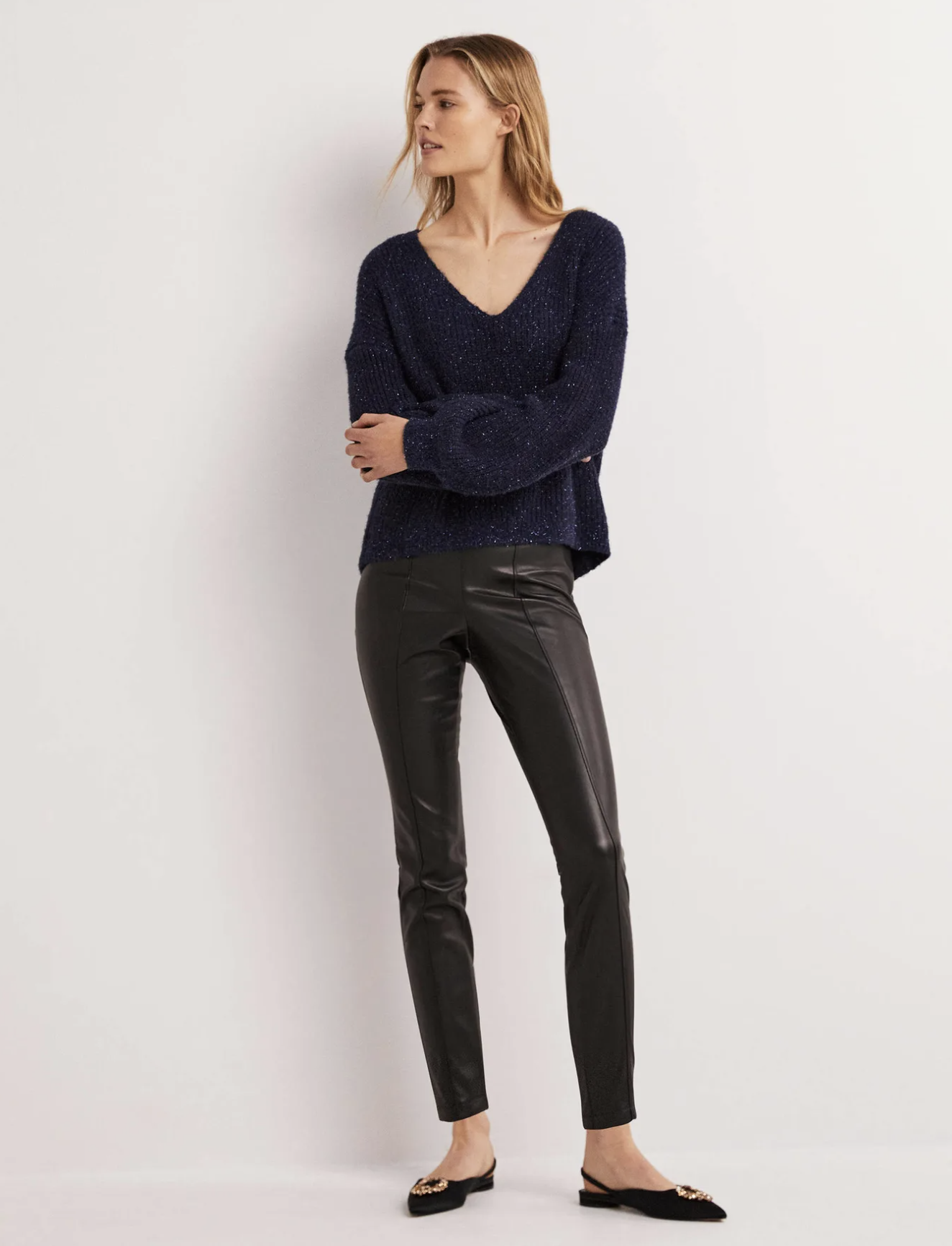 Black The Rambler faux-leather straight-leg trousers | MOTHER | MATCHES UK