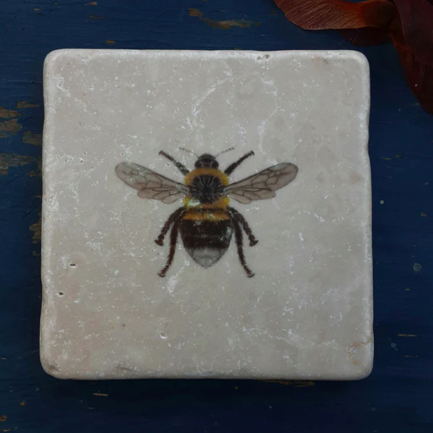 Marble coaster with bees