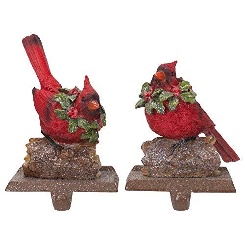 Festive Red Cardinal Stocking Holders