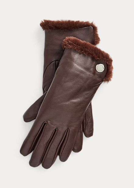 Louis Vuitton Womens Leather & Faux Leather Gloves, White