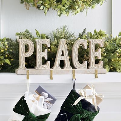 "Peace" Wooden Stocking Holder
