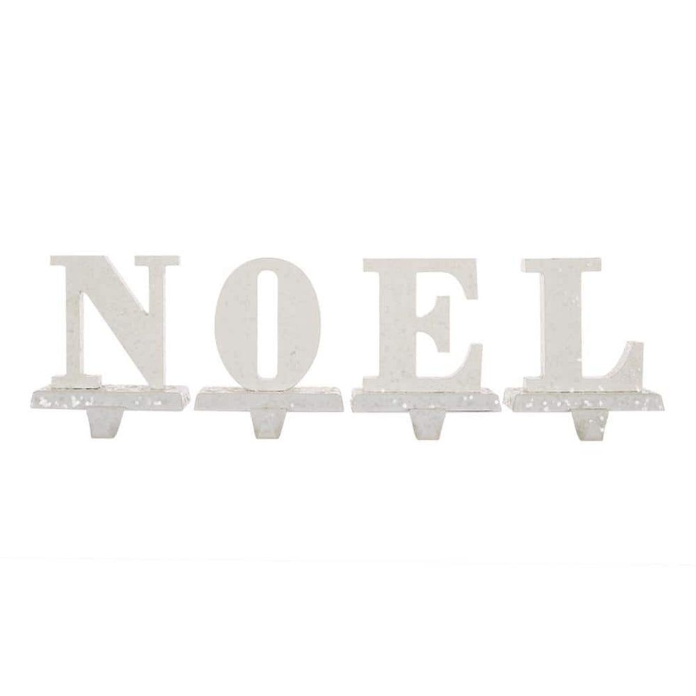 Metal NOEL Stocking Holder Set