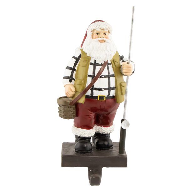 Cast Iron Santa Claus Mantel Stocking Holder
