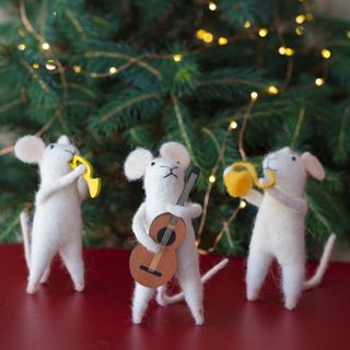 Musical rat ornament, set of 3