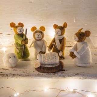 Wool Mouse Nativity Set