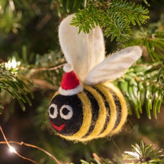 Santa Bee Felt Christmas Decoration
