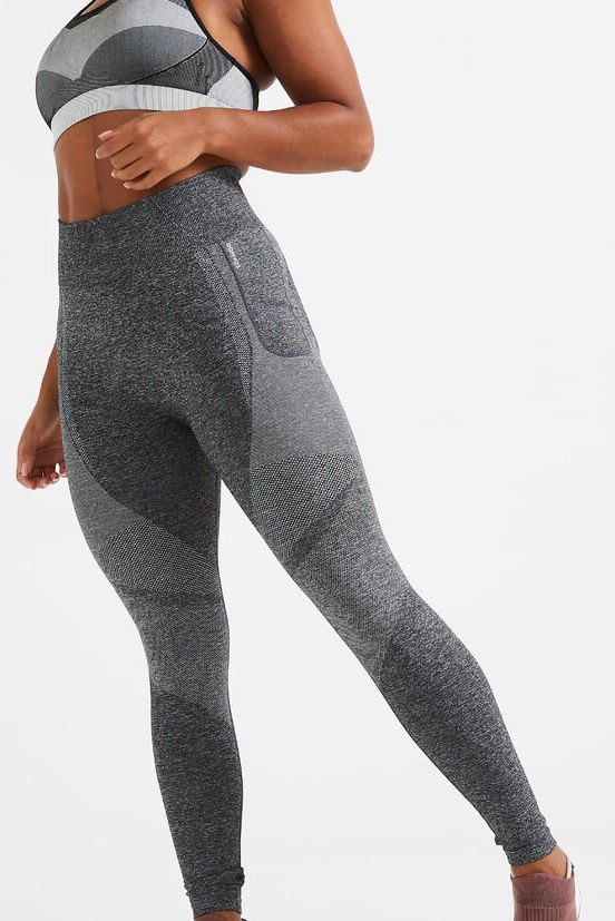 Seamless Leggings High Waisted Workout Yoga Gym Leggings for Women （Grey,S）  