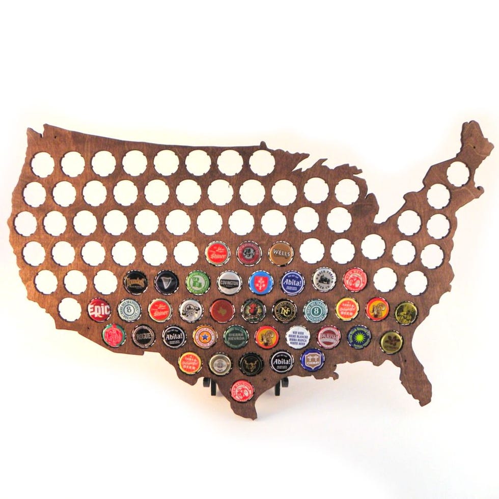 Premium Beer Cap Map of USA 