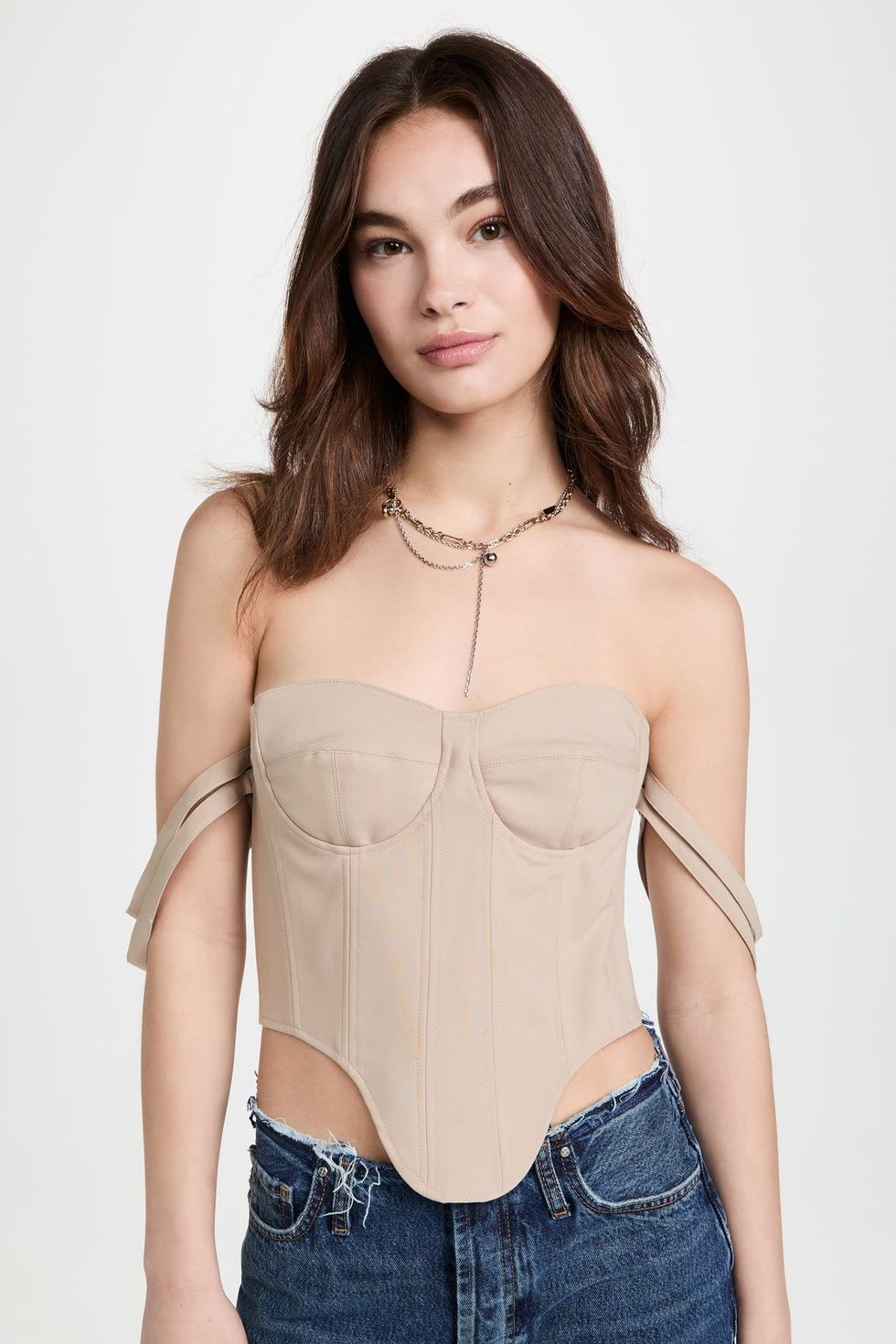 Off-The-Shoulder Crepe Corset Top By Rozie Corsets