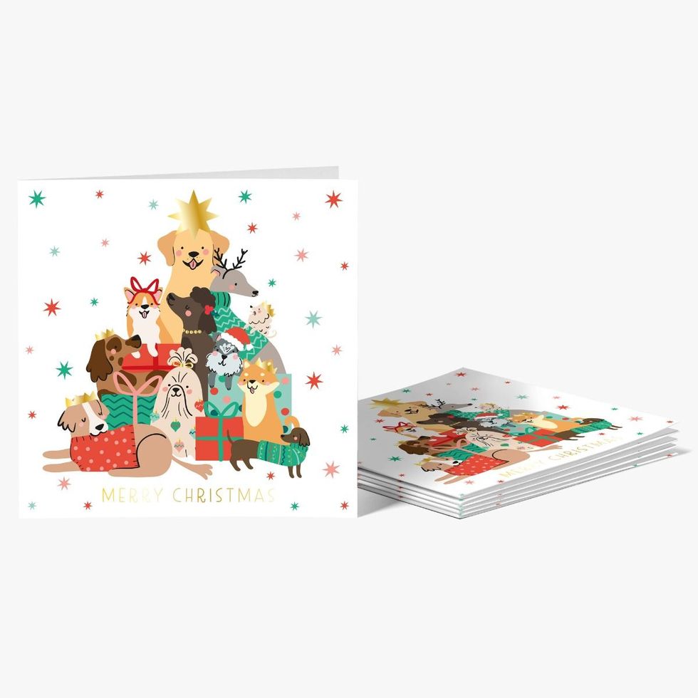 Festive Dogs and Presents Charity Christmas Cards